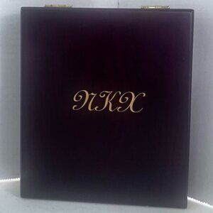 Velvet Lined Wooden Treasure Box Jewelry Earrings Coins Crafters Monogrammed